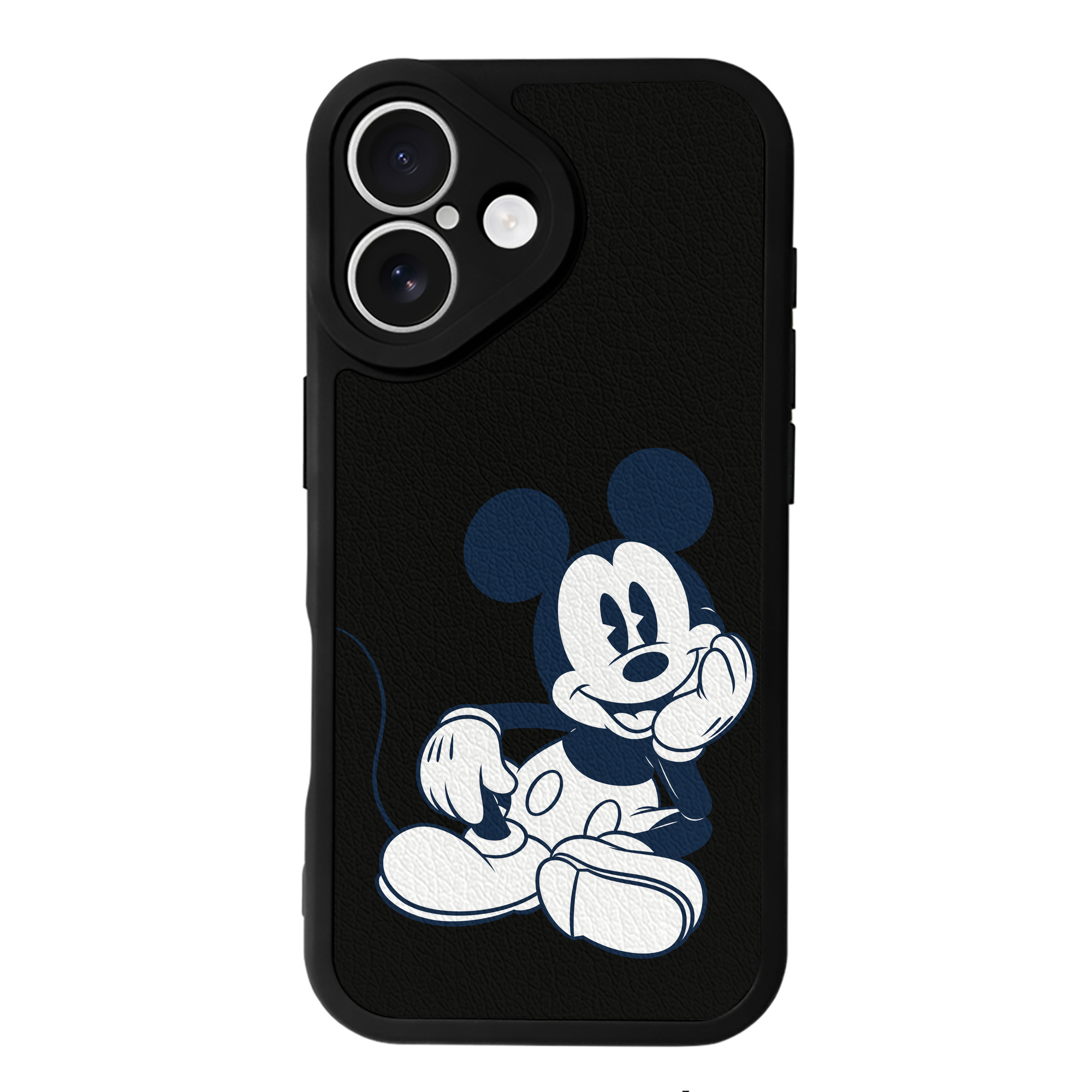 （画像用） ミッキーマウス Mickey Mouse 【iPhone 16シリーズ対応】シリコンスマホケース（レザー調） 材質：シリコン